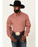 Image #1 - RANK 45® Men's Mash Up Floral Geo Print Long Sleeve Button-Down Western Shirt , Medium Red, hi-res