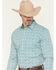 Image #2 - Gibson Trading Co Men's Lava Lamps Medallion Print Long Sleeve Button-Down Stretch Western Shirt, Teal, hi-res