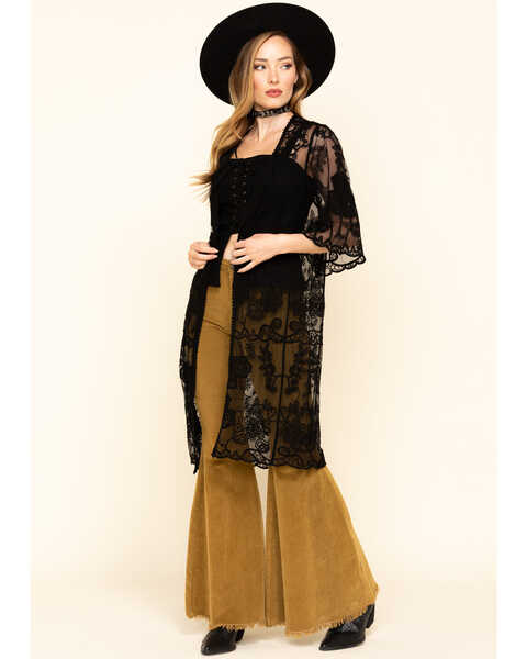 Shyanne Women's Lace Duster Kimono, , hi-res