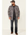 Rock & Roll Denim Men's Southwestern Jacquard Print Long Sleeve Button Down Shirt Jacket , Charcoal, hi-res