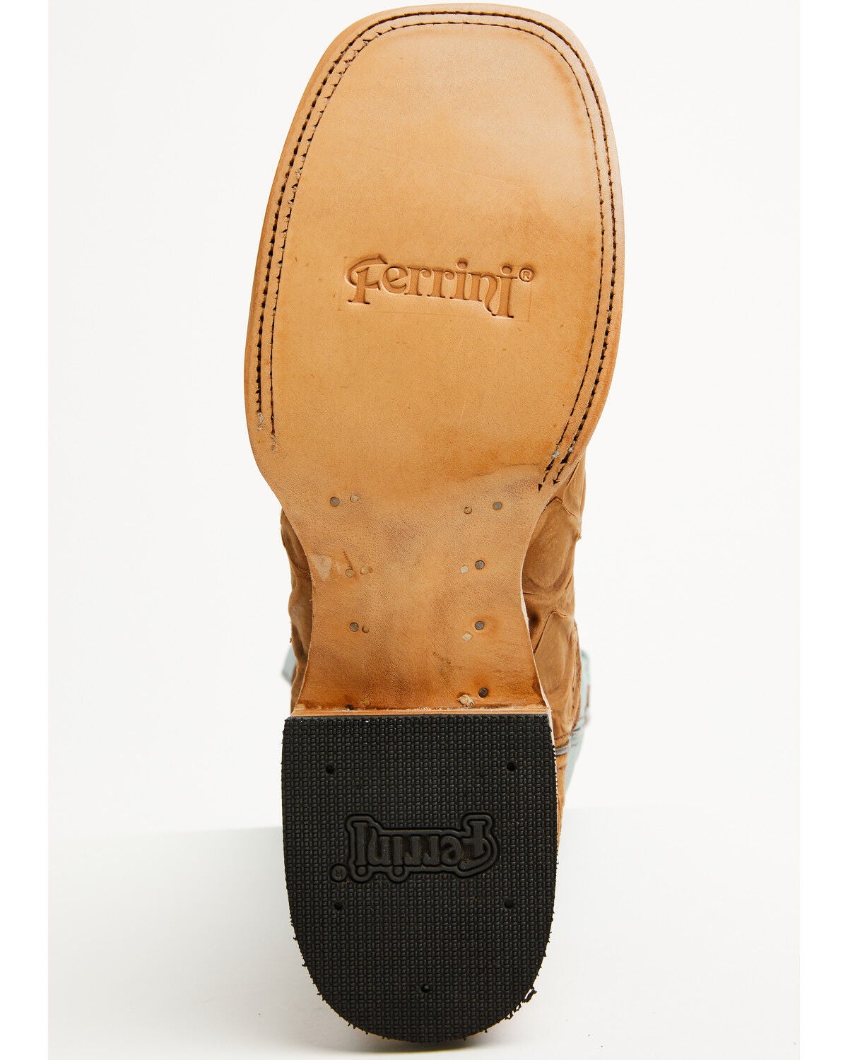 Image #7 - Ferrini Men's Bronco Pirarucu Print Tall Western Boots - Broad Square Toe, Brown, hi-res