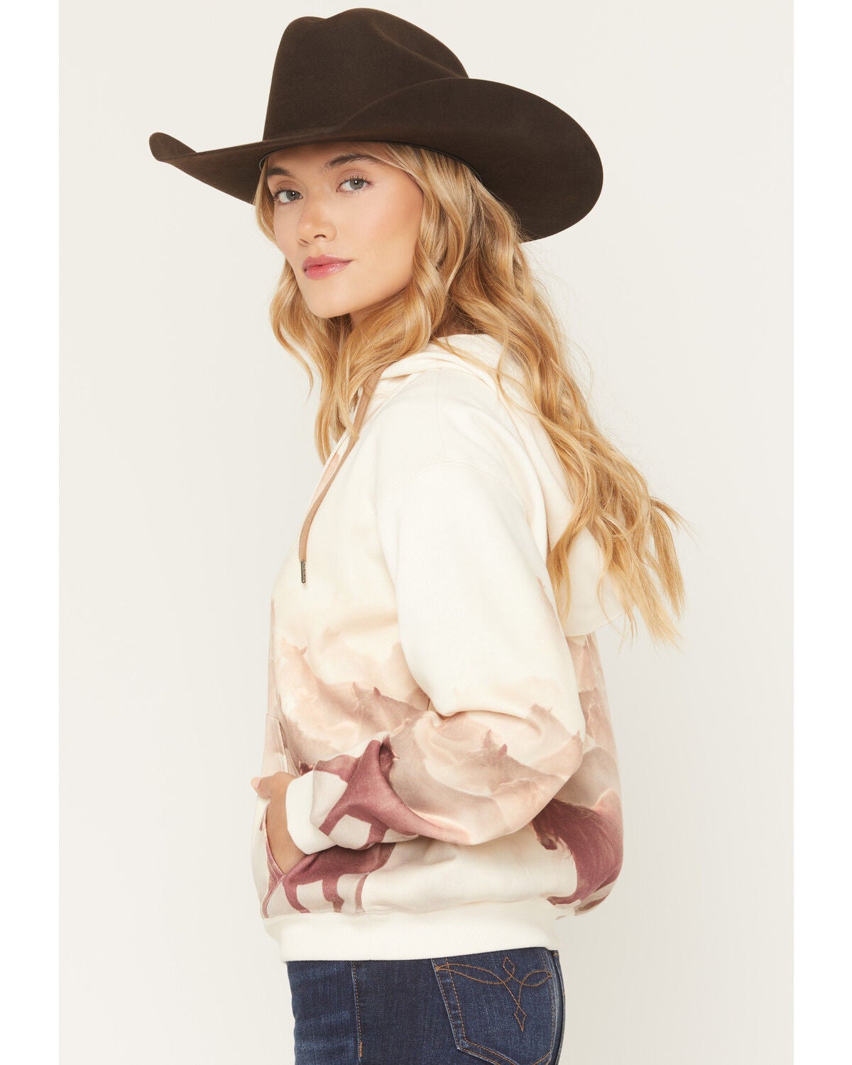 Image #2 - Shyanne Women's Running Horse Pullover Hoodie, Cream, hi-res