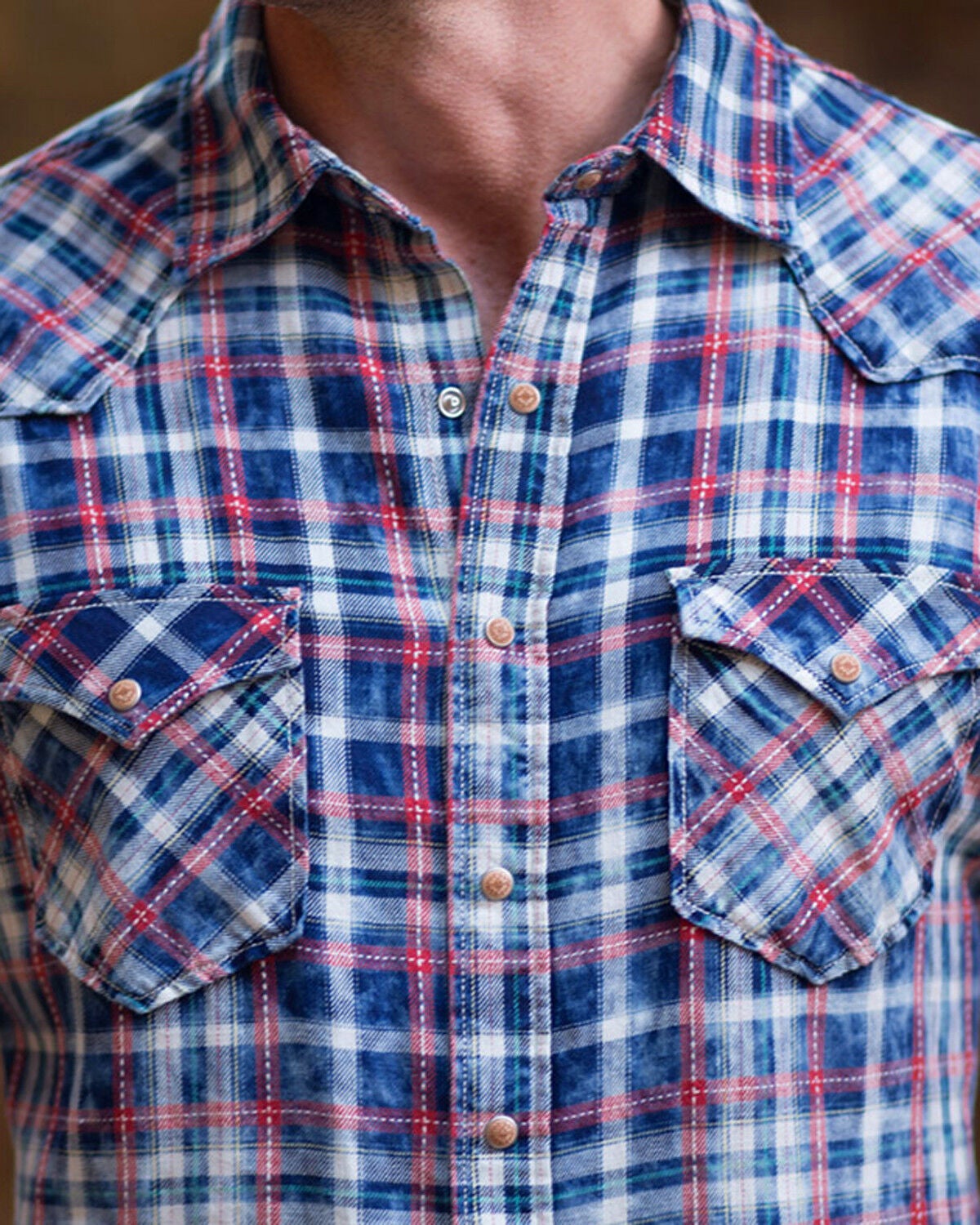 Ryan Michael Men's Red Stripe Plaid 