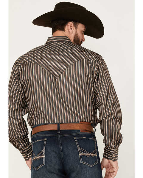 Image #4 - Reisistol Men's Quinton Stripe Snap Western Shirt , Black/tan, hi-res