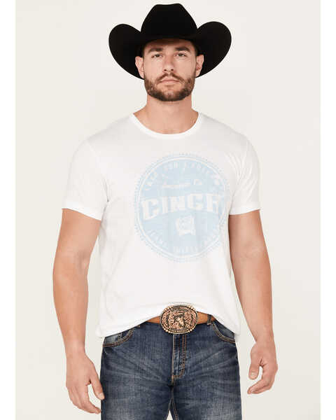 Image #1 - Cinch Men's Logo Short Sleeve Graphic T-Shirt, White, hi-res