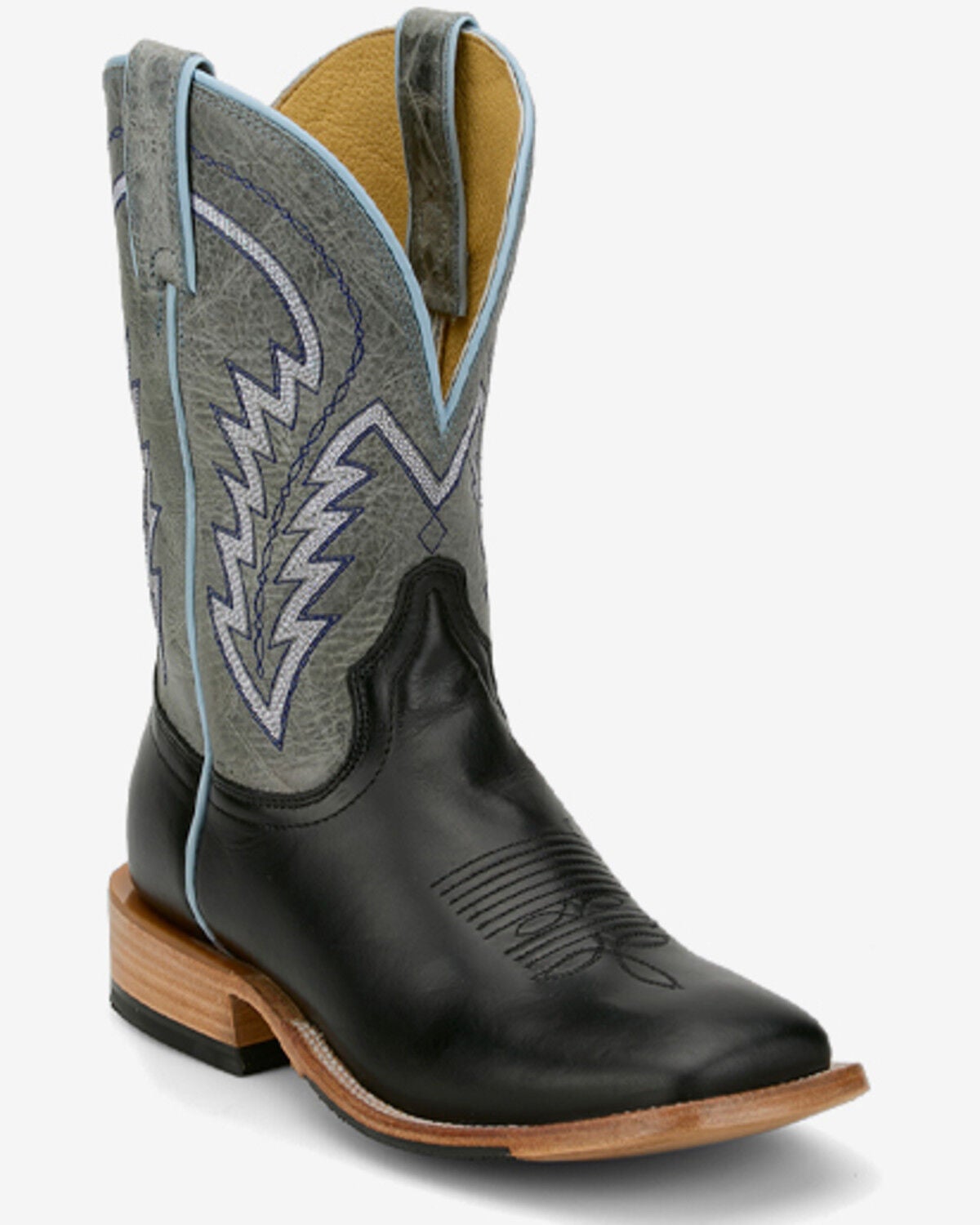 Tony Lama Men's Bergen Performance Western Boots - Broad Square Toe, Black/grey, hi-res