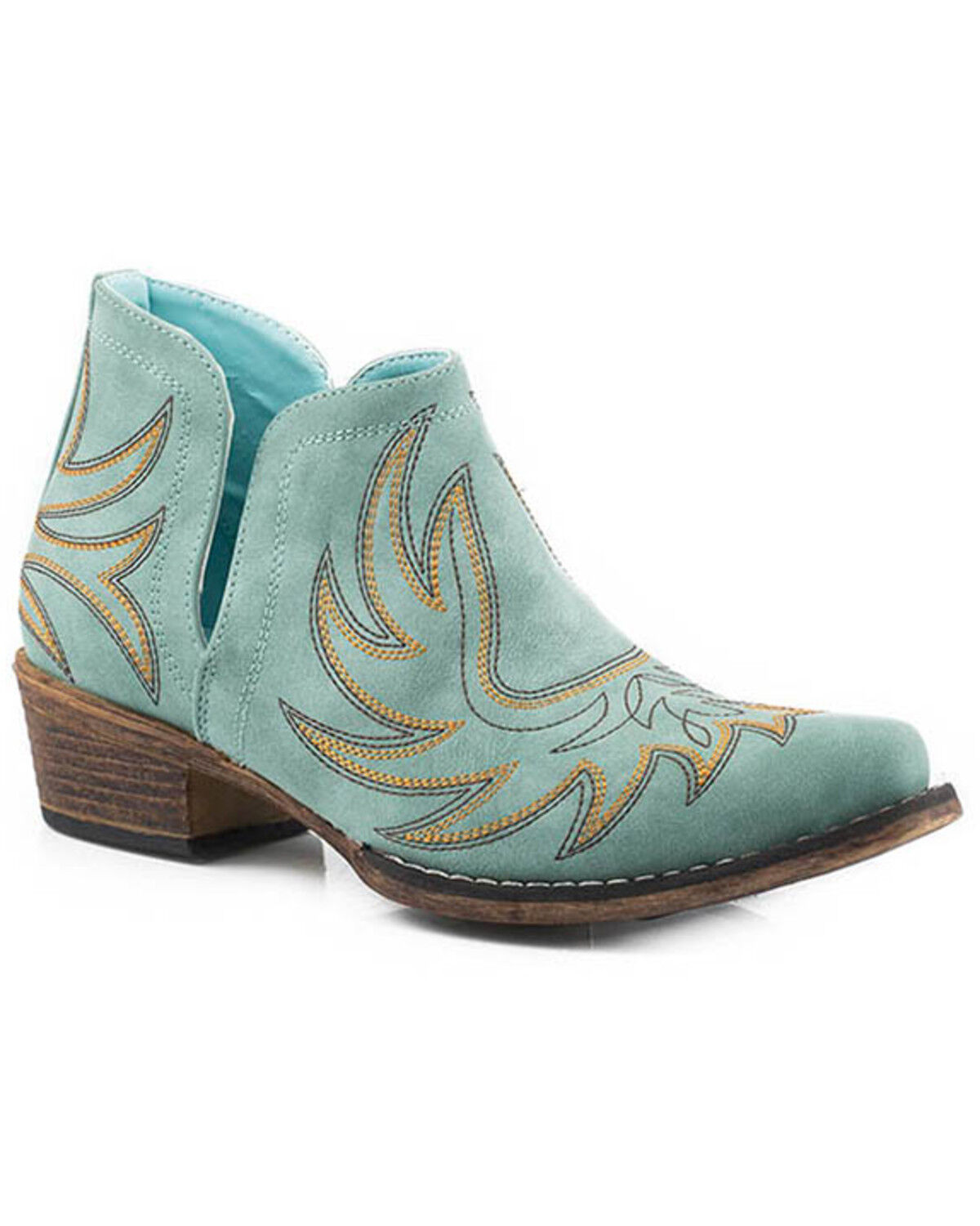 Image #1 - Roper Women's Ava Western Booties - Snip Toe, Blue, hi-res