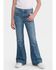 Image #2 - 7 For All Mankind Girls' Sea Level Mini Dojo Trouser Stretch Denim Jeans, Blue, hi-res