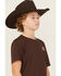 Image #4 - Cody James Boys' Southwestern Skull Short Sleeve Graphic T-Shirt, Dark Brown, hi-res