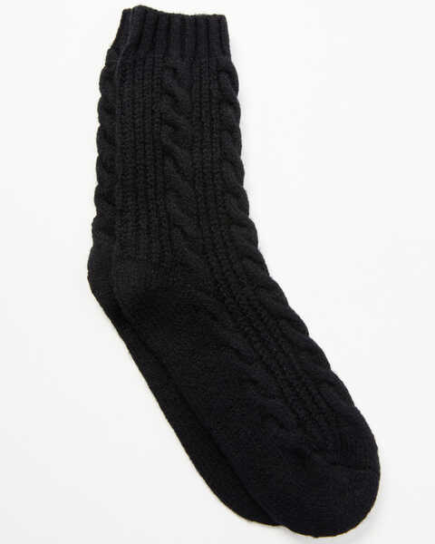 Image #1 - Shyanne Women's Cozy Crew Socks , Black, hi-res
