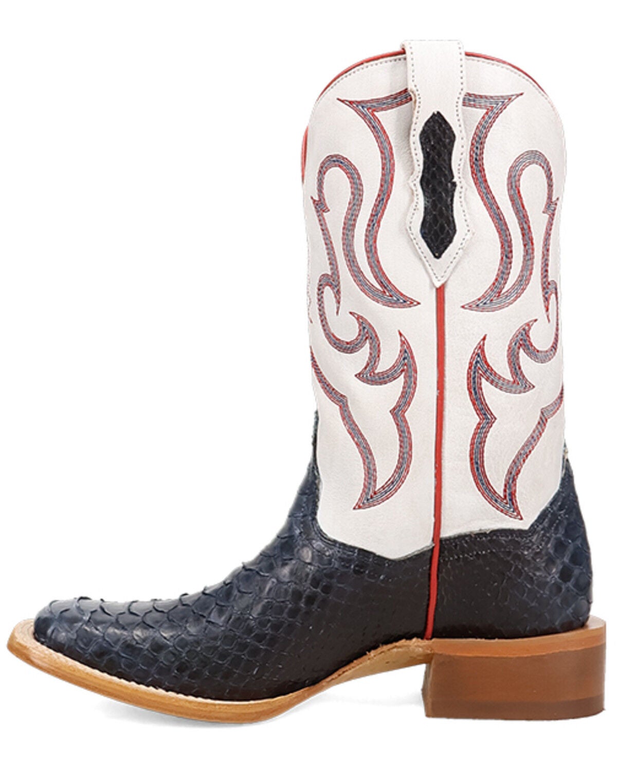 Image #3 - Dan Post Women's Penny Exotic Python Western Boots - Broad Square Toe, Blue, hi-res
