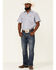 Image #2 - Wrangler Men's Chambray Rigid Cowboy Cut Short Sleeve Pearl Snap Work Shirt , Blue, hi-res