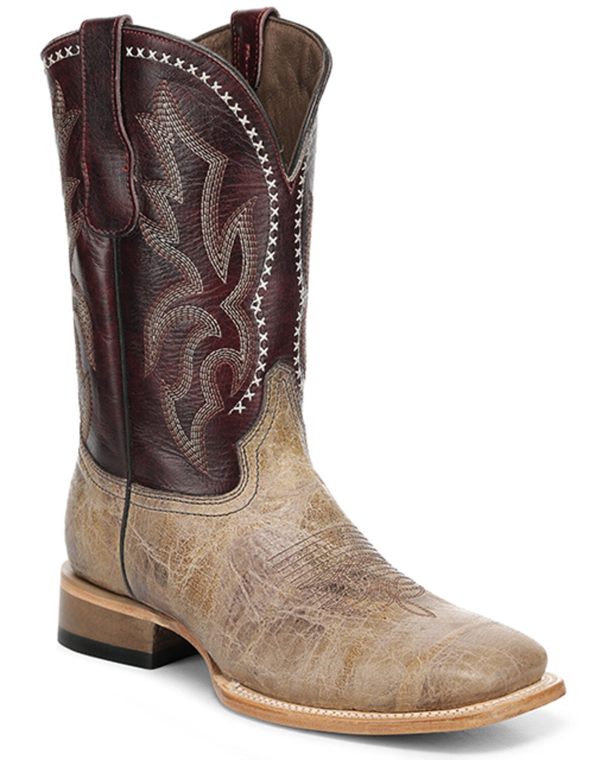 Image #1 - Circle G Men's Western Boots - Broad Square Toe, Red/brown, hi-res