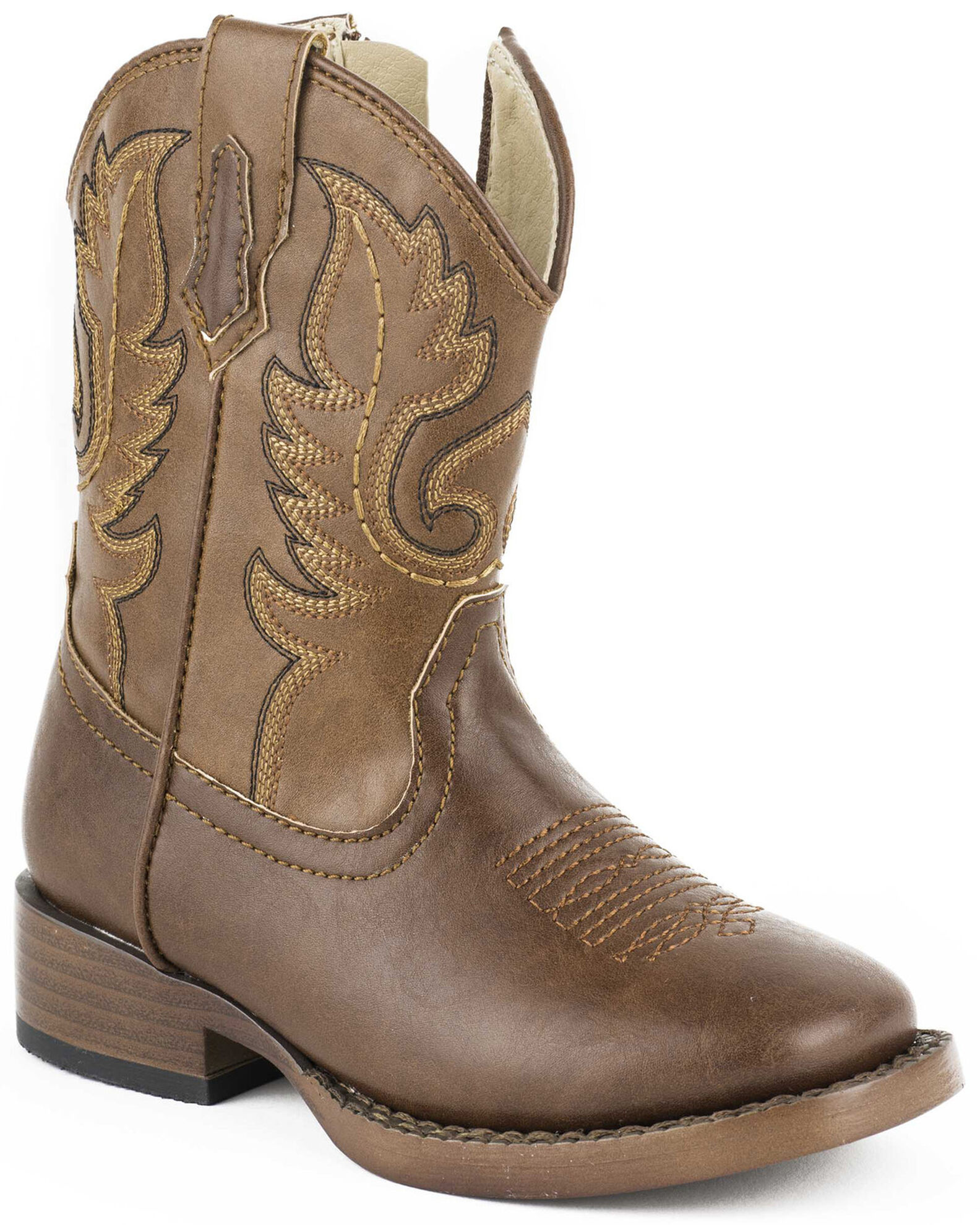Image #1 - Roper Toddler Boys' Texson Boots - Square Boots, Brown, hi-res