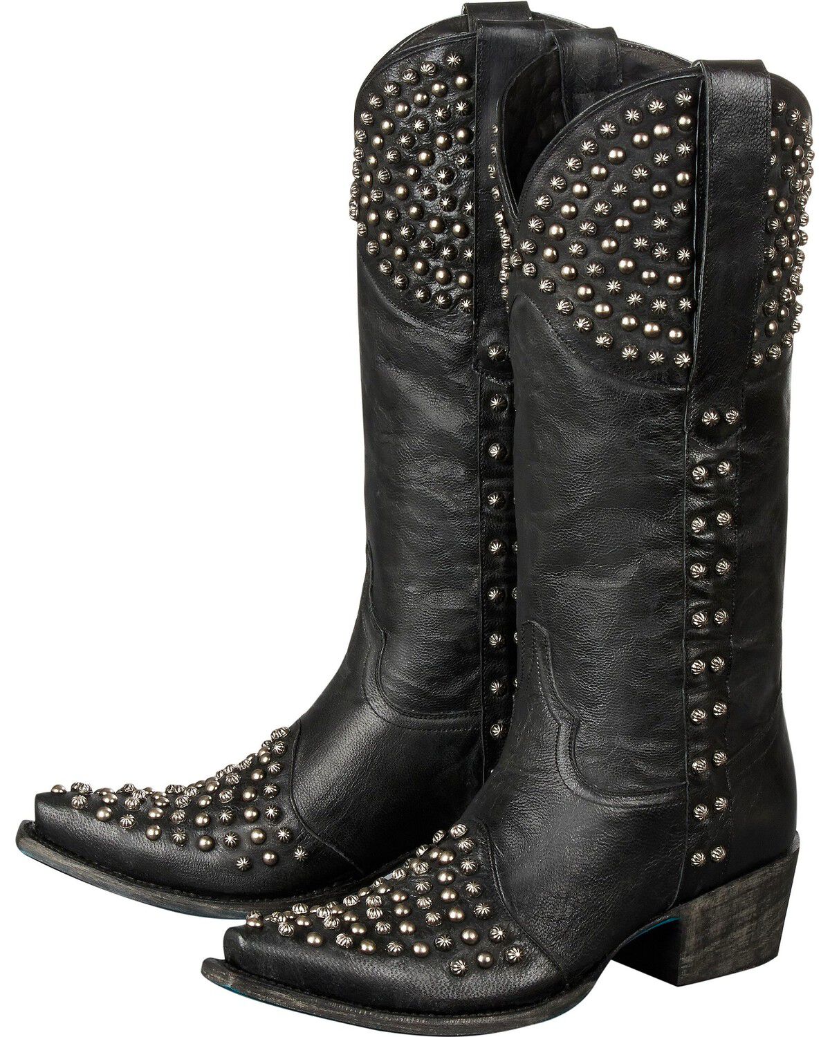 Black studded cowgirl boots Clearance