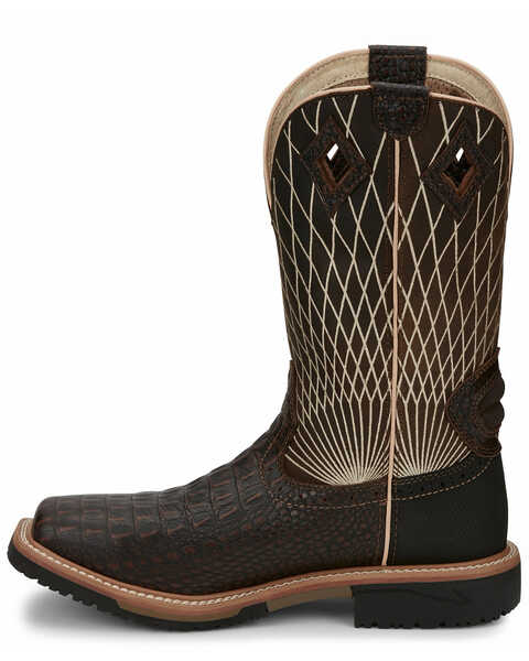 Image #3 - Justin Men's Derrickman Western Work Boots - Composite Toe, Cognac, hi-res