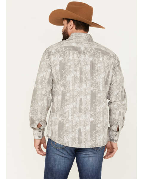 Image #4 - Wrangler Retro Men's Patchwork Print Long Sleeve Button-Down Western Shirt, Grey, hi-res