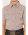 Image #3 - Cody James Boys' Paisley Print Short Sleeve Snap Western Shirt, Burgundy, hi-res