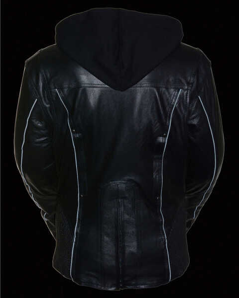 Image #5 - Milwaukee Leather Women's 3/4 Leather Jacket With Reflective Tribal Detail - 5X, , hi-res