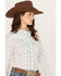 Rock & Roll Denim Women's Floral Long Sleeve Pearl Snap Western Shirt, White, hi-res