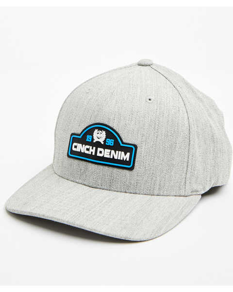 Image #1 - Cinch Men's Raised Rubber Logo Patch Ball Cap , Light Blue, hi-res