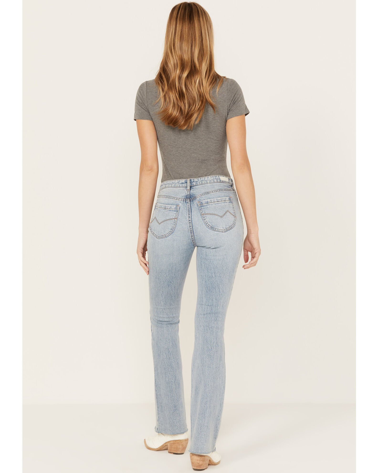 Image #3 - Cleo + Wolf Women's Light Wash High Rise Slim Bootcut Jeans, Light Medium Wash, hi-res
