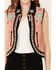 Double D Ranch Women's Song Of The West Suede Vest , Peach, hi-res