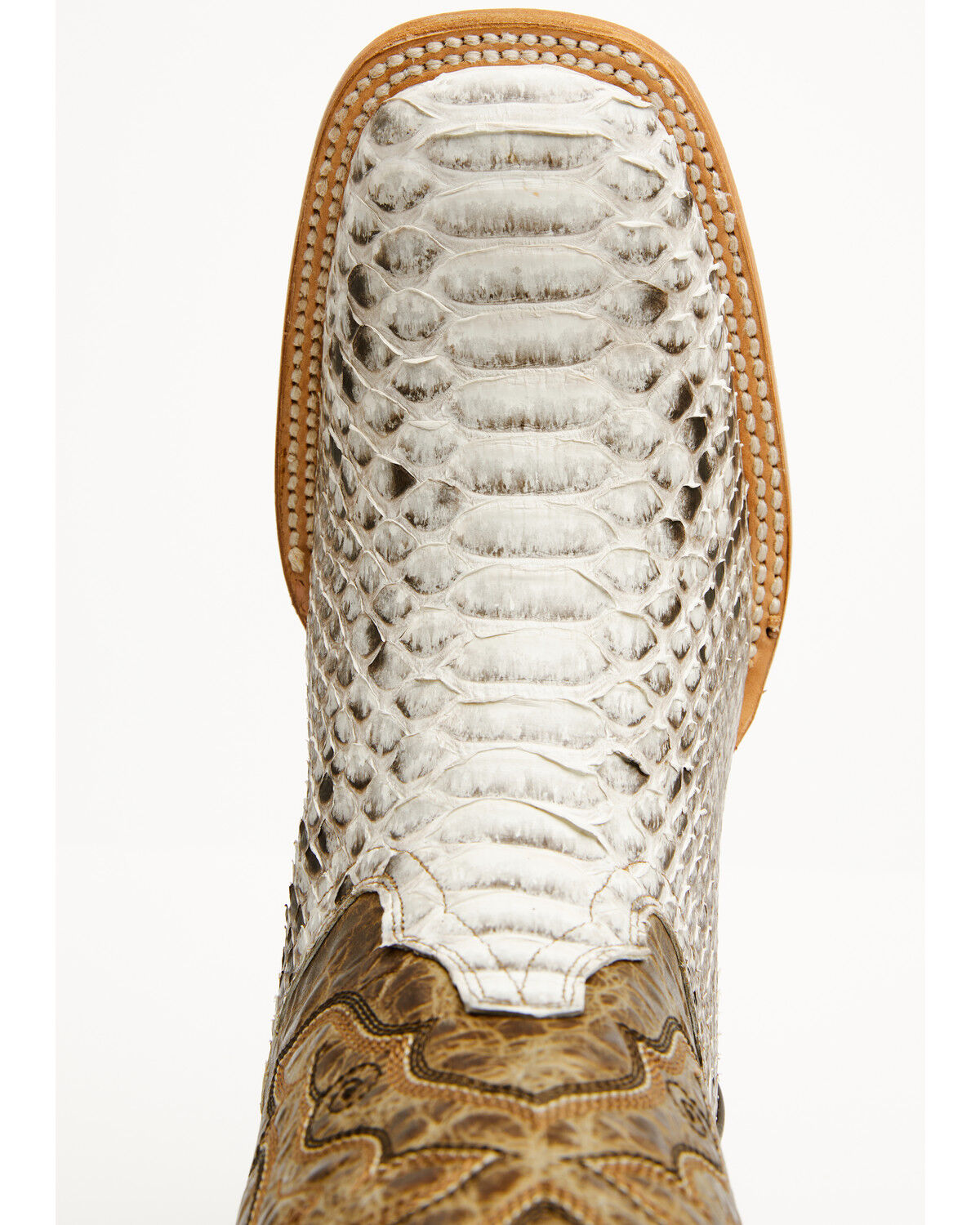 Image #6 - Dan Post Women's Exotic Python Western Boots - Broad Square Toe, Natural, hi-res