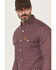 Image #2 - Wrangler Men's FR Geo Print Long Sleeve Button-Down Work Shirt, Red, hi-res