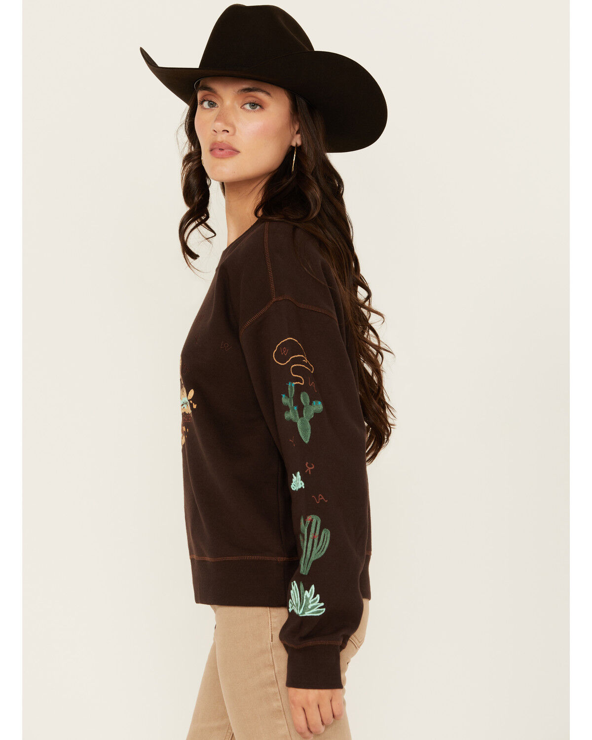 Image #2 - Ariat Women's Rodeo Sweatshirt, Brown, hi-res