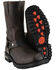 Image #3 - Milwaukee Leather Men's 11" Harness Motorcycle Boots Square Toe - Extended Sizes, Brown, hi-res