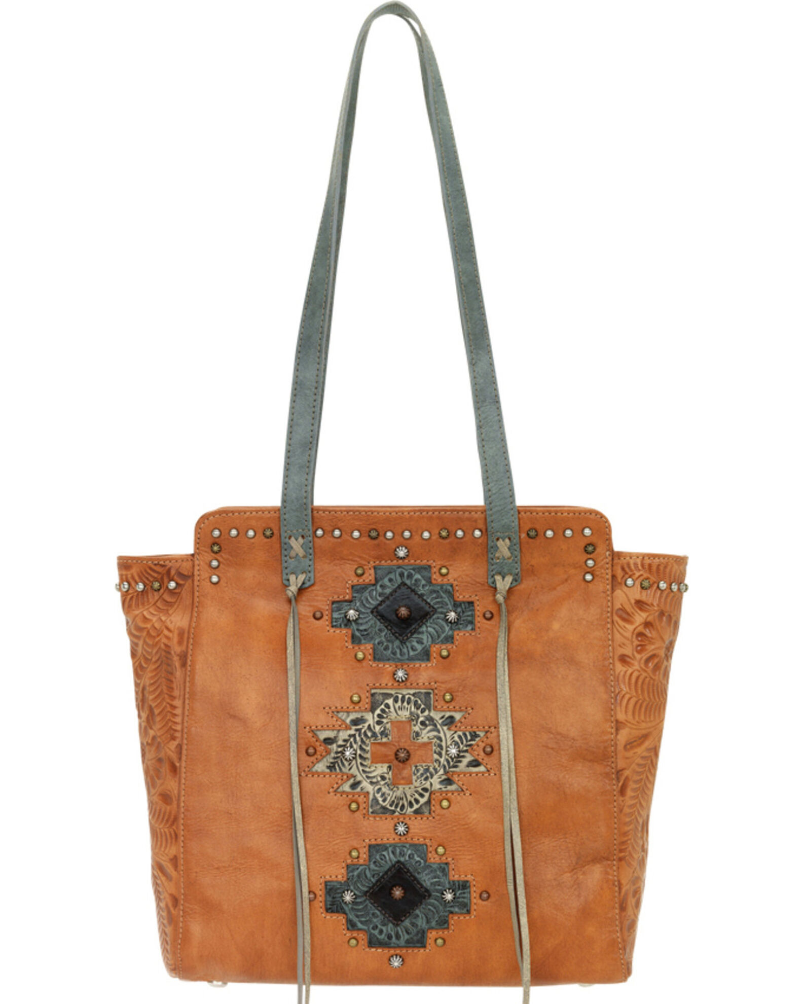Image #4 - American West Navajo Soul Zip Top Tote, Tan, hi-res