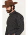 Image #2 - Ariat Men's Larsen Geo Print Long Sleeve Button-Down Western Shirt, Black, hi-res