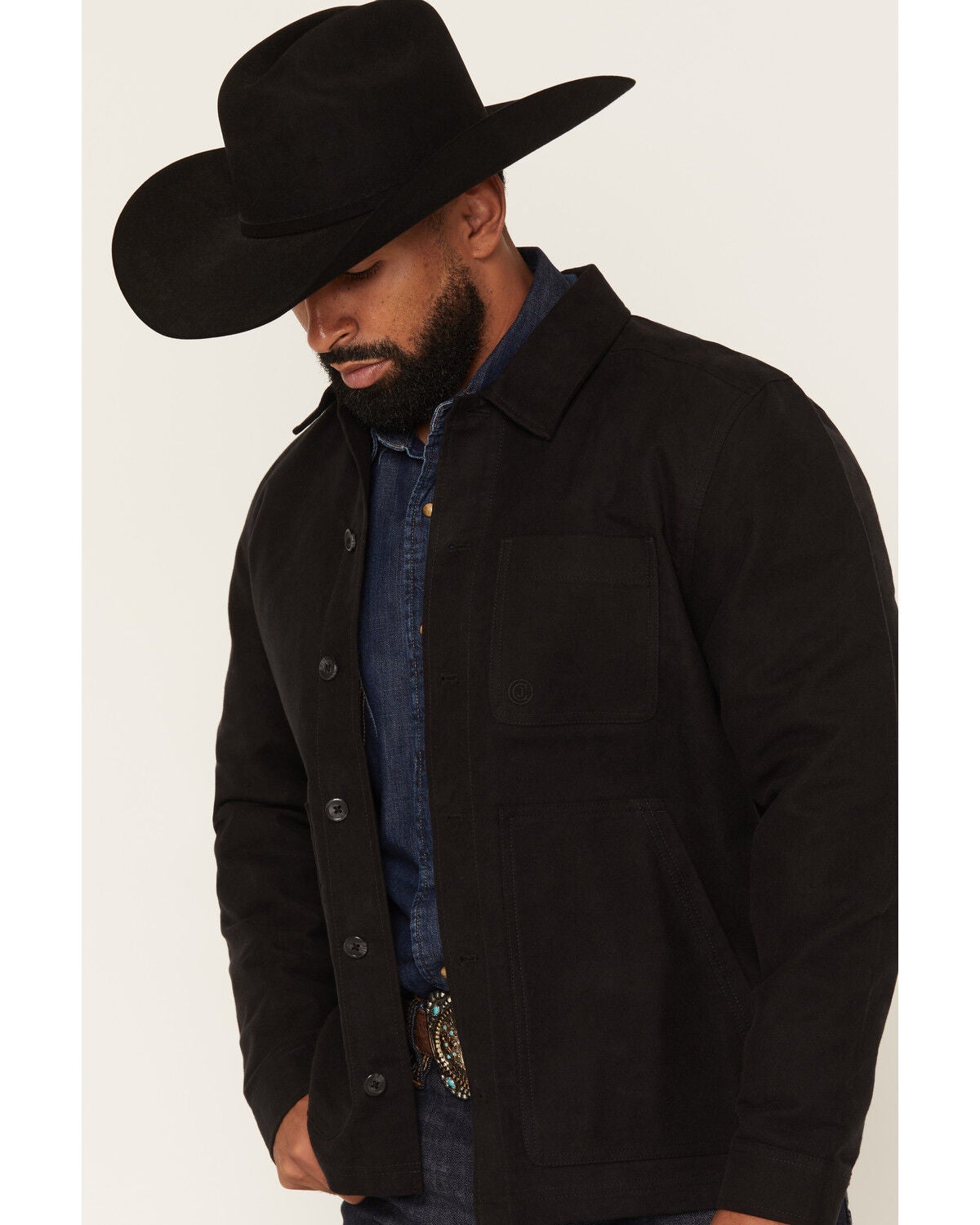 Image #2 - Cody James Men's El Paso Unlined Moleskin Chore Coat, Black, hi-res