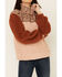 Hem & Thread Women's Plaid Colorblock Sherpa 1/4 Zip Pullover, Multi, hi-res