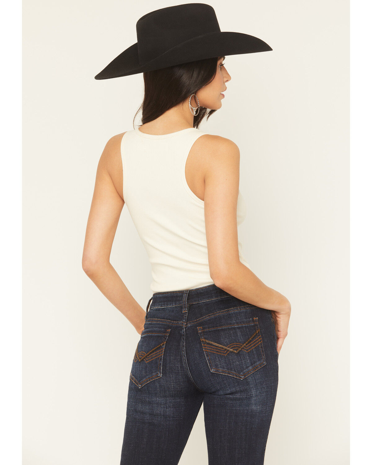 Image #4 - Idyllwind Women's Mama Tried Ribbed Graphic Tank, Cream, hi-res