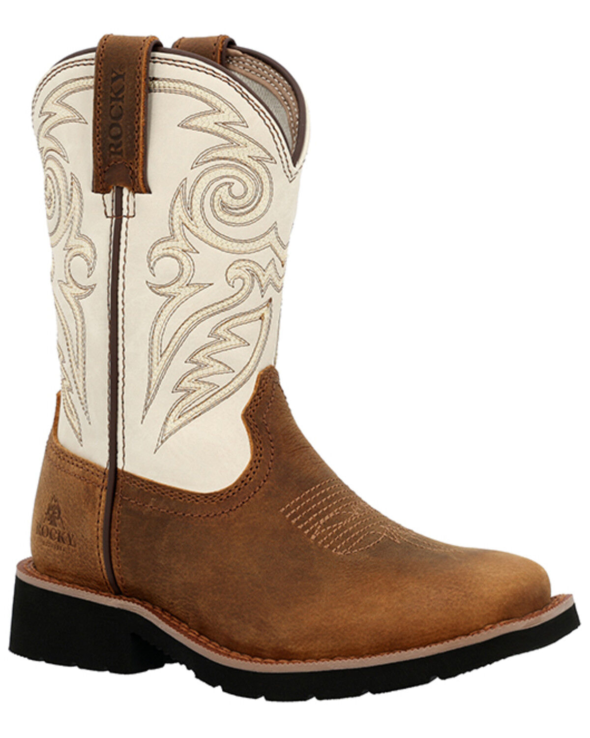 Image #1 - Rocky Little Boys' Monocrepe Western Boots - Broad Square Toe, Ivory, hi-res
