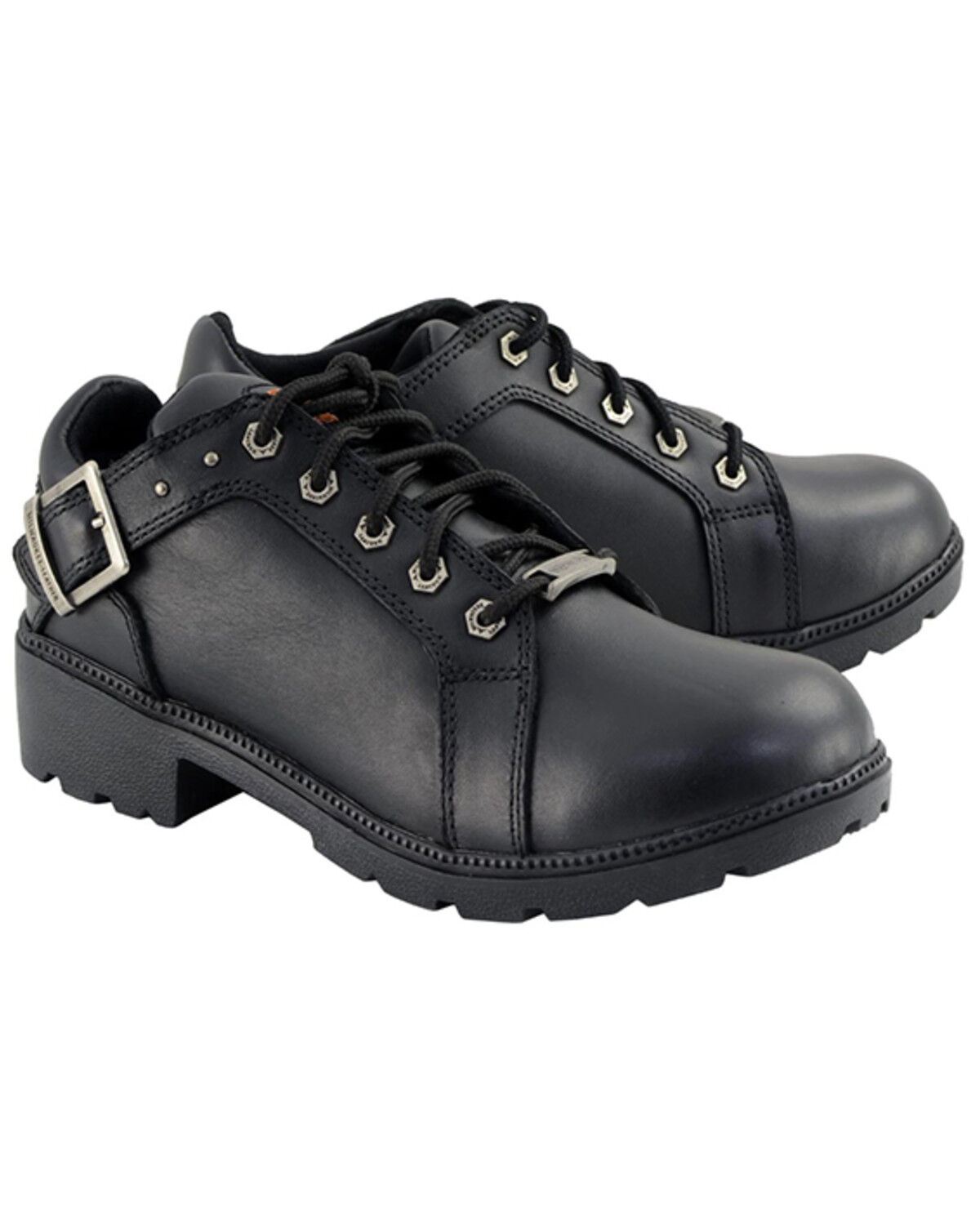 Image #1 - Milwaukee Leather Women's Lace-Up Motorcycle Shoes - Round Toe, Black, hi-res