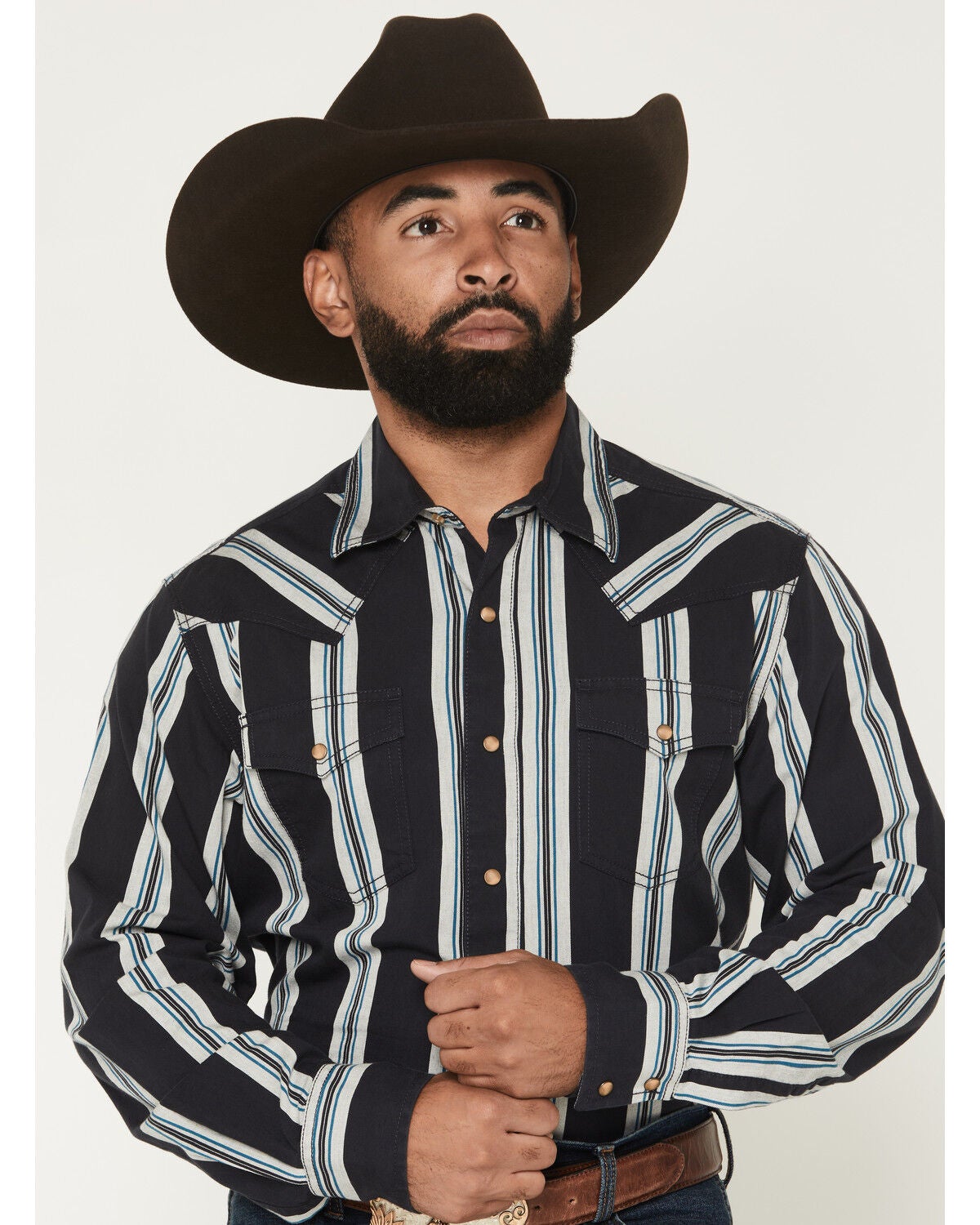 Wrangler Retro Premium Men's Solid Long Sleeve Western Shirt