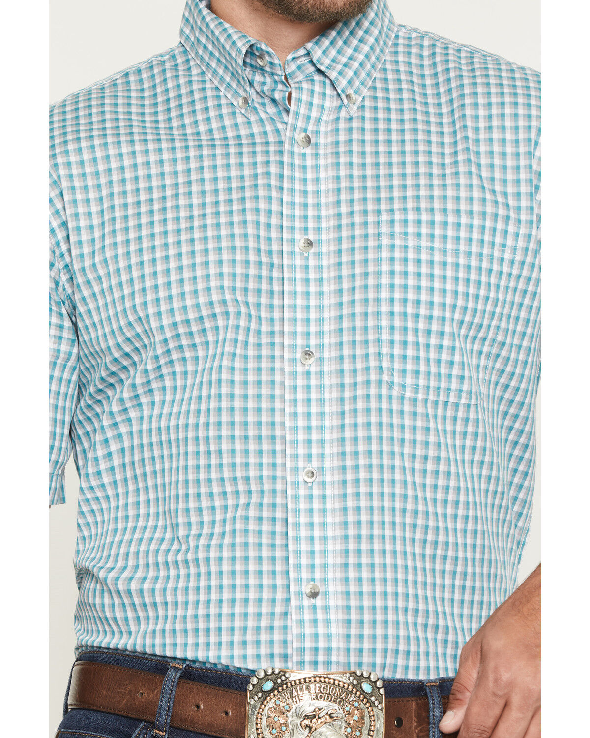 Image #3 - Wrangler Riata Men's Assorted Plaid Print Short Sleeve Button-Down Western Shirt, Multi, hi-res