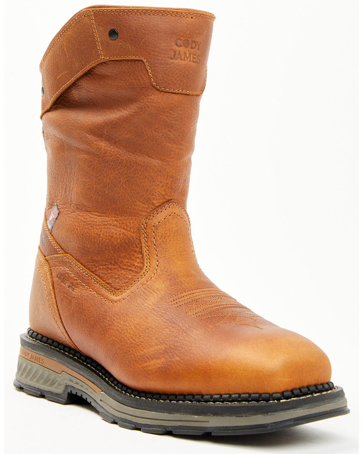Cody James Men's 11" Waterproof Insulated Pull-On Work Boots - Composite Toe, Medium Brown, hi-res