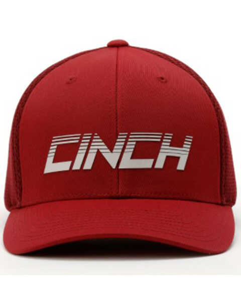 Image #3 - Cinch Men's Logo Ball Cap , Burgundy, hi-res