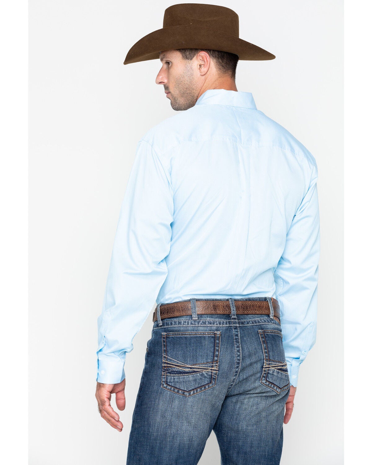 Image #3 - Cinch Men's Striped Print Tencel Long Sleeve Button-Down Western Shirt - Big, Light Blue, hi-res