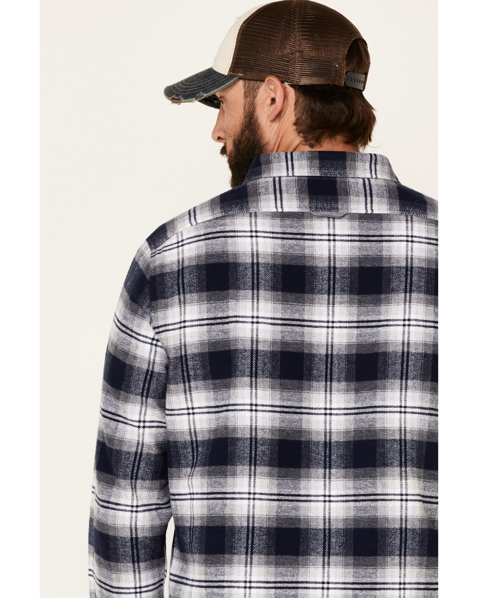 Image #5 - Flag & Anthem Men's Hanston Large Plaid Long Sleeve Flannel Shirt, Navy, hi-res