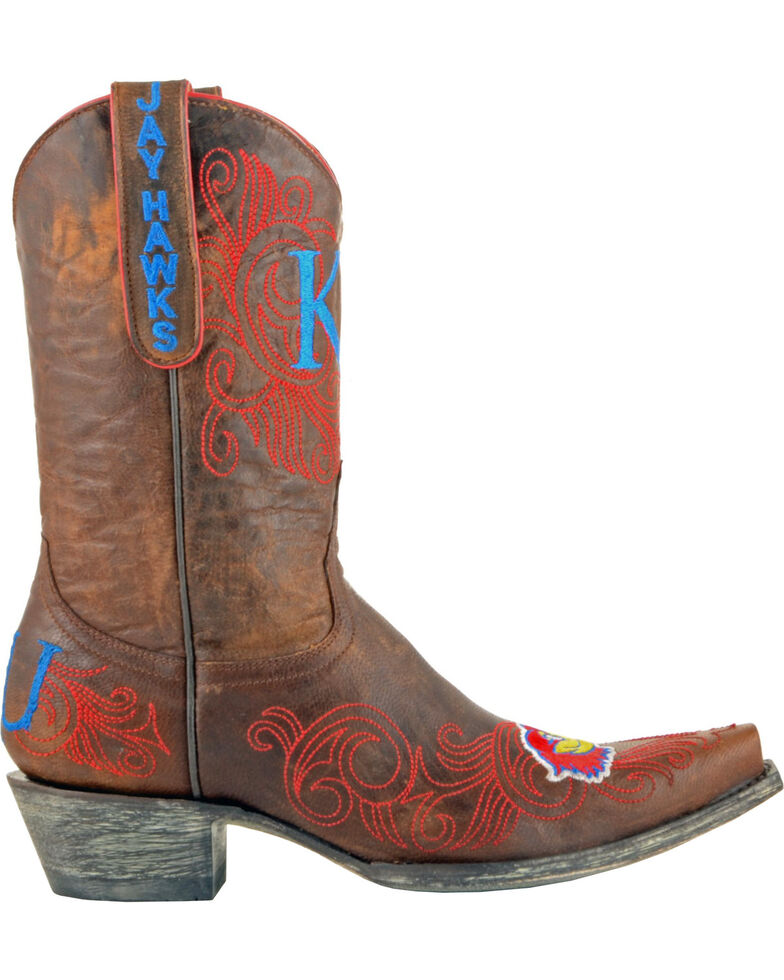 Gameday Boots Women's University of Kansas Western Boots - Snip Toe, Brass, hi-res