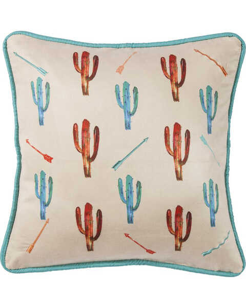 Image #1 - HiEnd Accents Cream Cactus Embroidered Pillow , Cream, hi-res