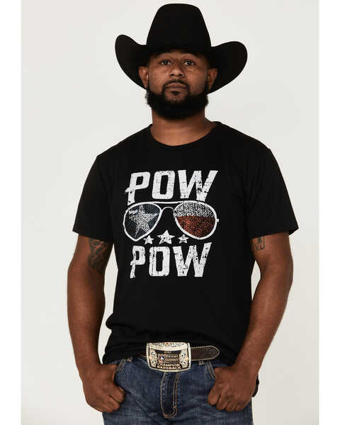 Image #1 - Dale Brisby Men's Pow Pow Sunglasses Graphic Short Sleeve T-Shirt , Black, hi-res