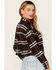 Image #4 - Cleo + Wolf Women's Cropped Plaid Print Flannel Shirt, Chocolate, hi-res