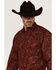 Image #2 - Ariat Men's Jaydon Paisley Print Long Sleeve Button-Down Western Shirt - Tall, Burgundy, hi-res