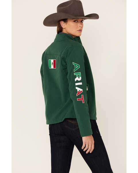 Image #1 - Ariat Women's Classic Team Mexico Softshell Jacket, Green, hi-res